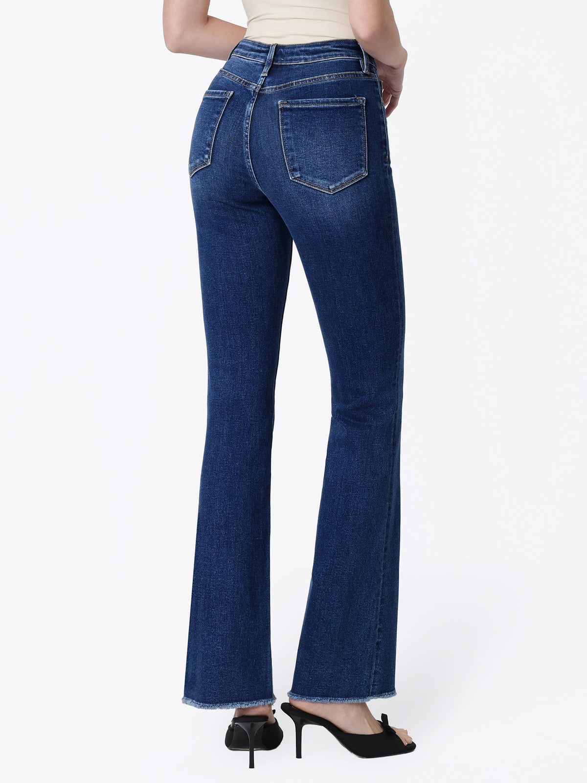 PLUS TUMMY CONTROL HIGH RISE RAW HEM BOOTCUT JEANS LV1483-P: PLANELOAD / 18
