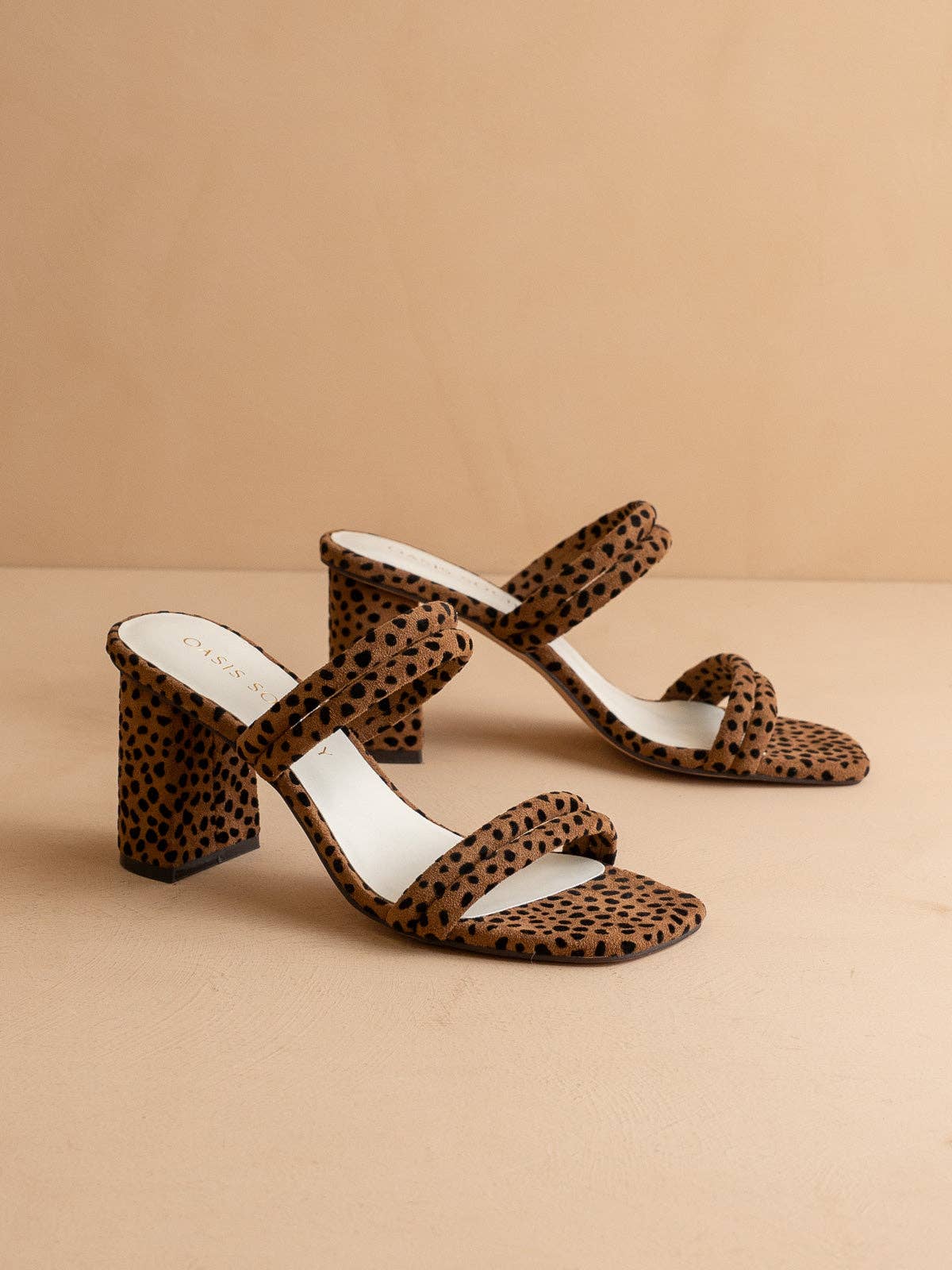 The Angela | Dark Cheetah Strappy Aligator Block Fall Heel: DARK CHEETAH / 6.5