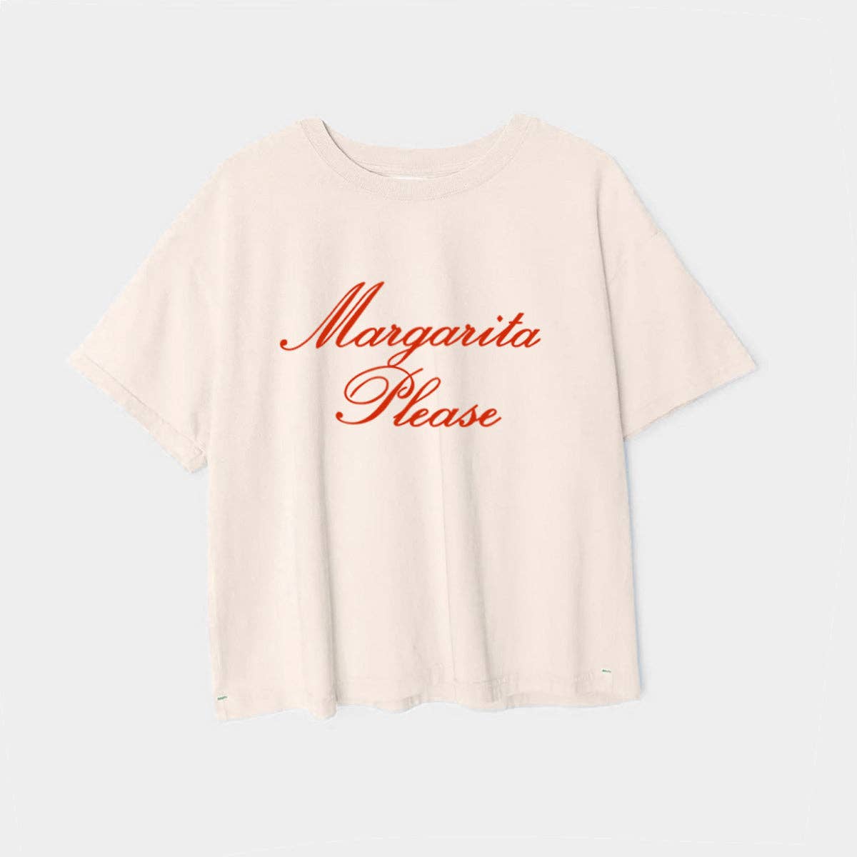 Margarita Please Garment Dye Crop Tee: Ivory / S