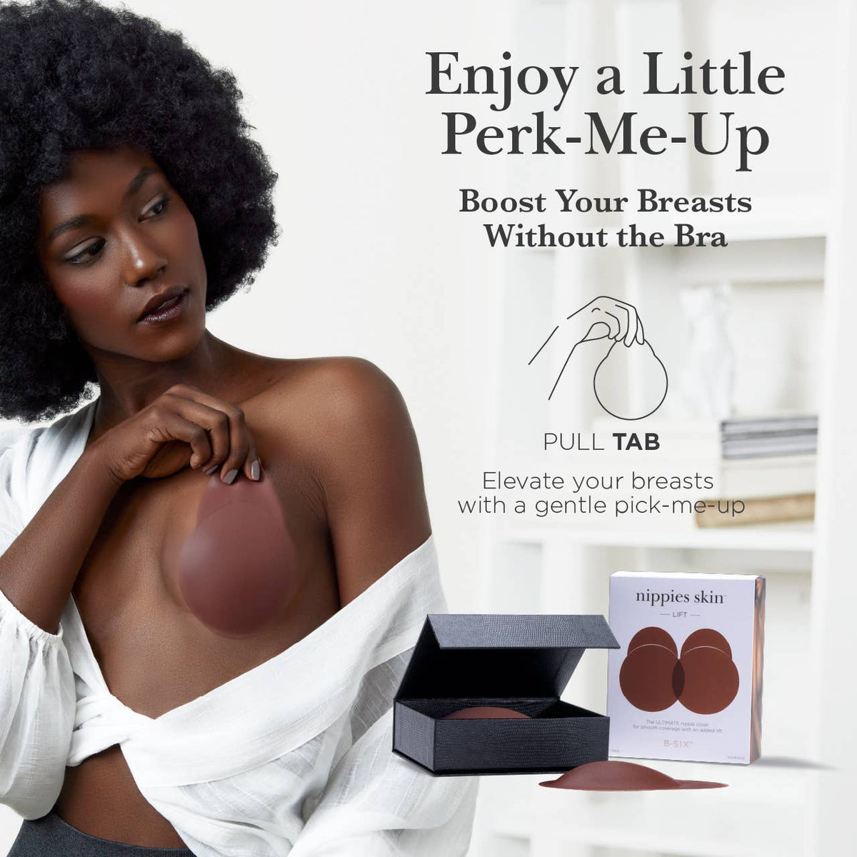 Nippies Skin Adhesive Nipple Covers with Lifting Tab: Caramel / Size 1