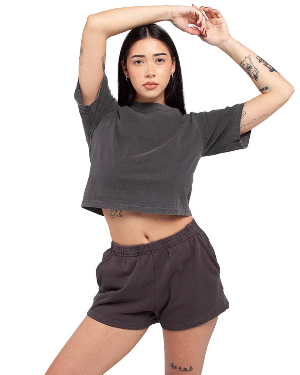 Love That For Me Garment Dye Crop Tee: XL