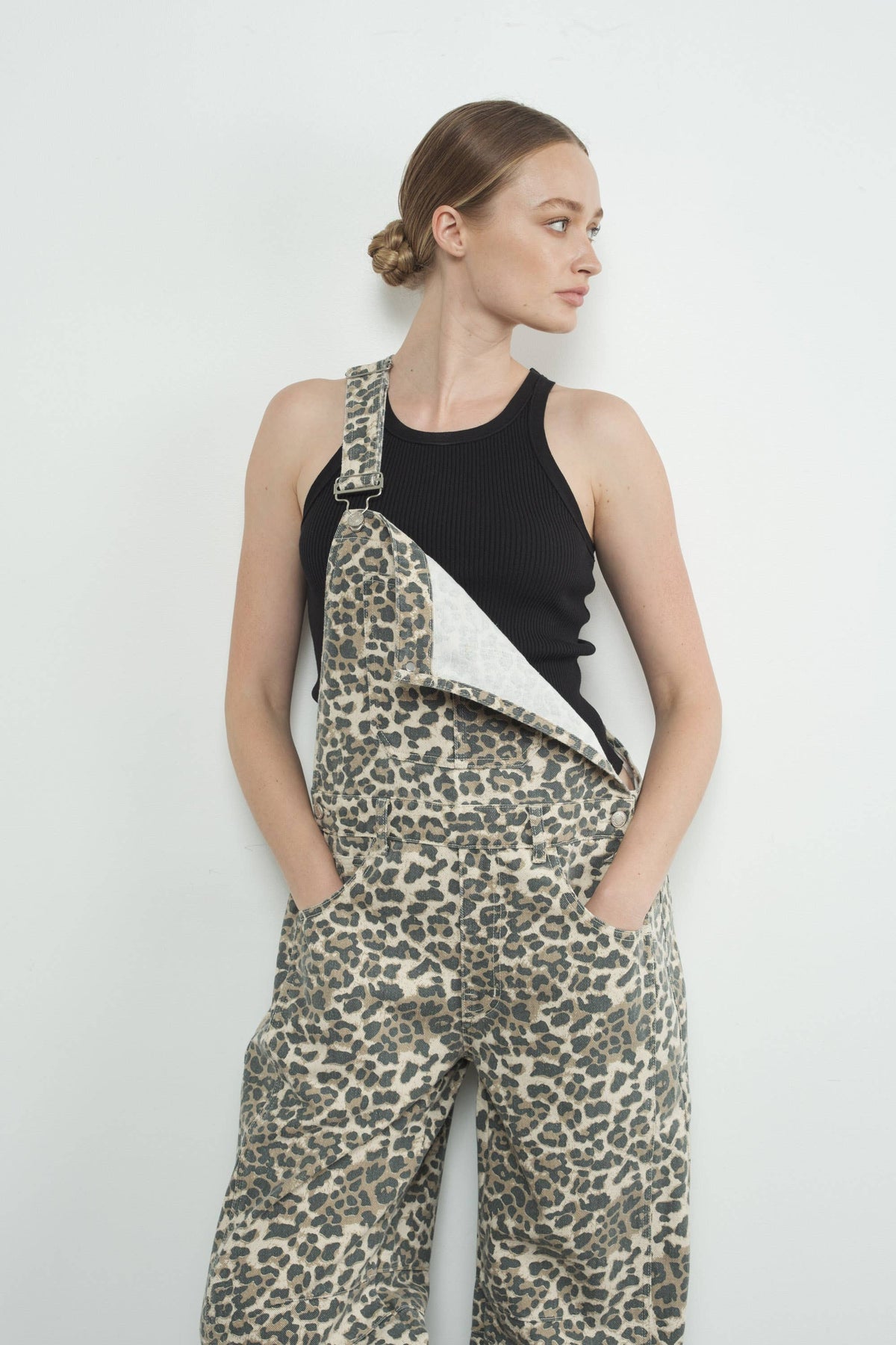MAP2994 SLOUCHY RELAX FIT DENIM OVERALL: DENIM / L