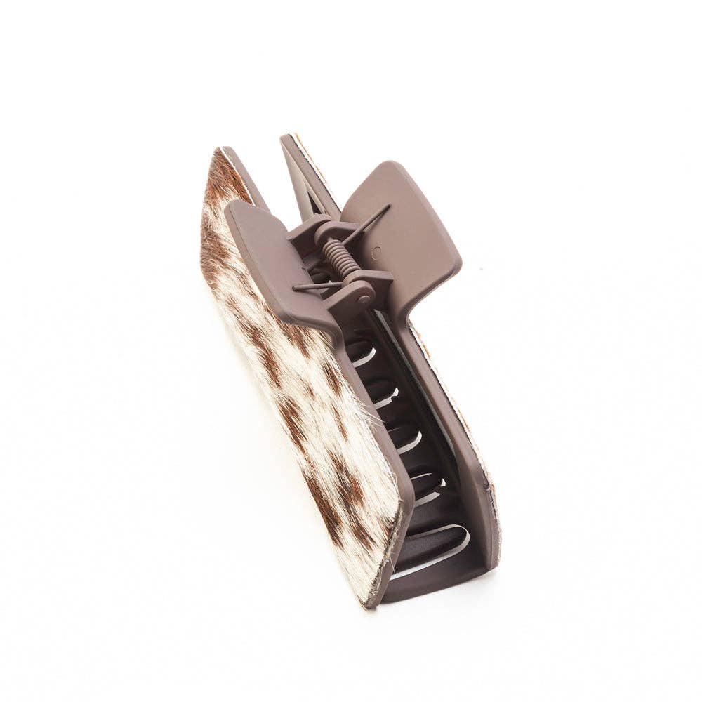 High Vista Hair Comb Clip In Dark Brown: Black-White