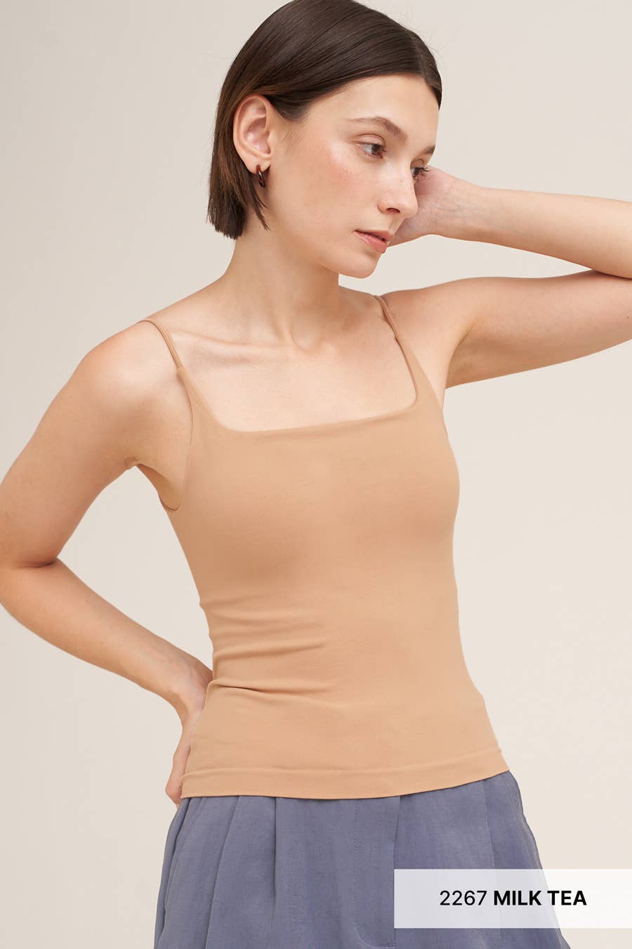 NS8372- Clean Line Square Cami: 2269 Earth Olive