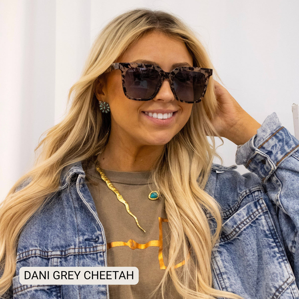 Dani- Women’s Square Sunglasses – Oversized : Brown Cheetah