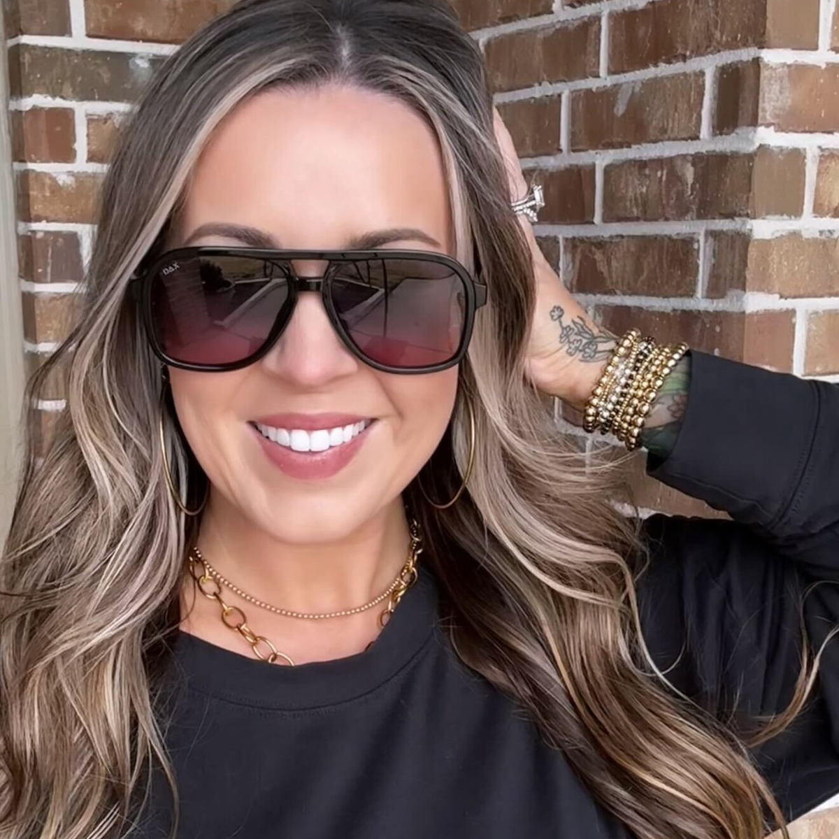 Cruz - Unisex Aviator Sunglasses – Polarized Hair-Friendly: Grey Gradient