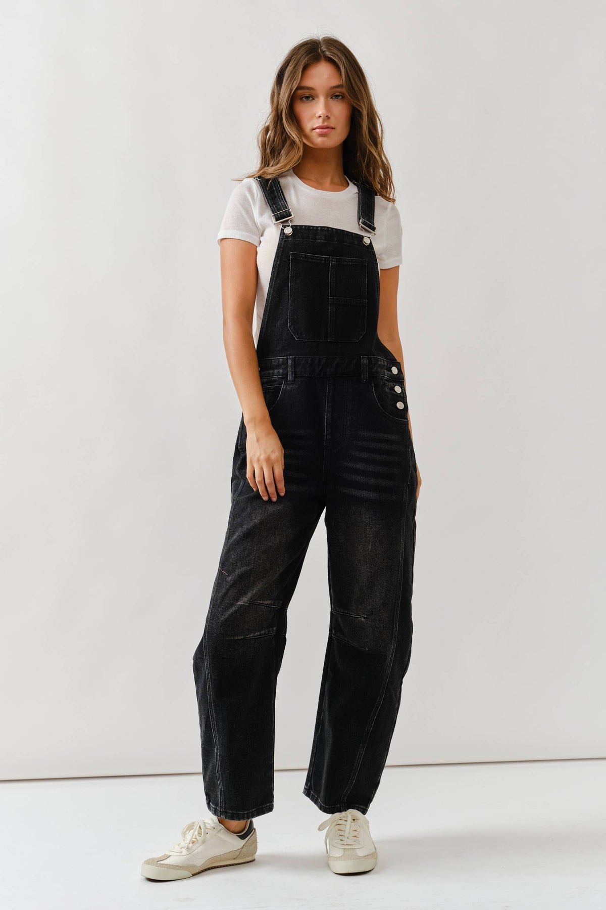 MAP2994 SLOUCHY RELAX FIT DENIM OVERALL: DENIM / M
