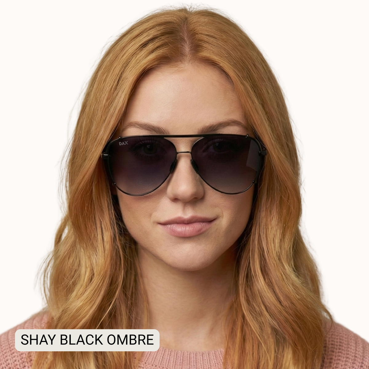 SHAY - Women's Polarized Large Hair Friendly Aviator: Jet Black