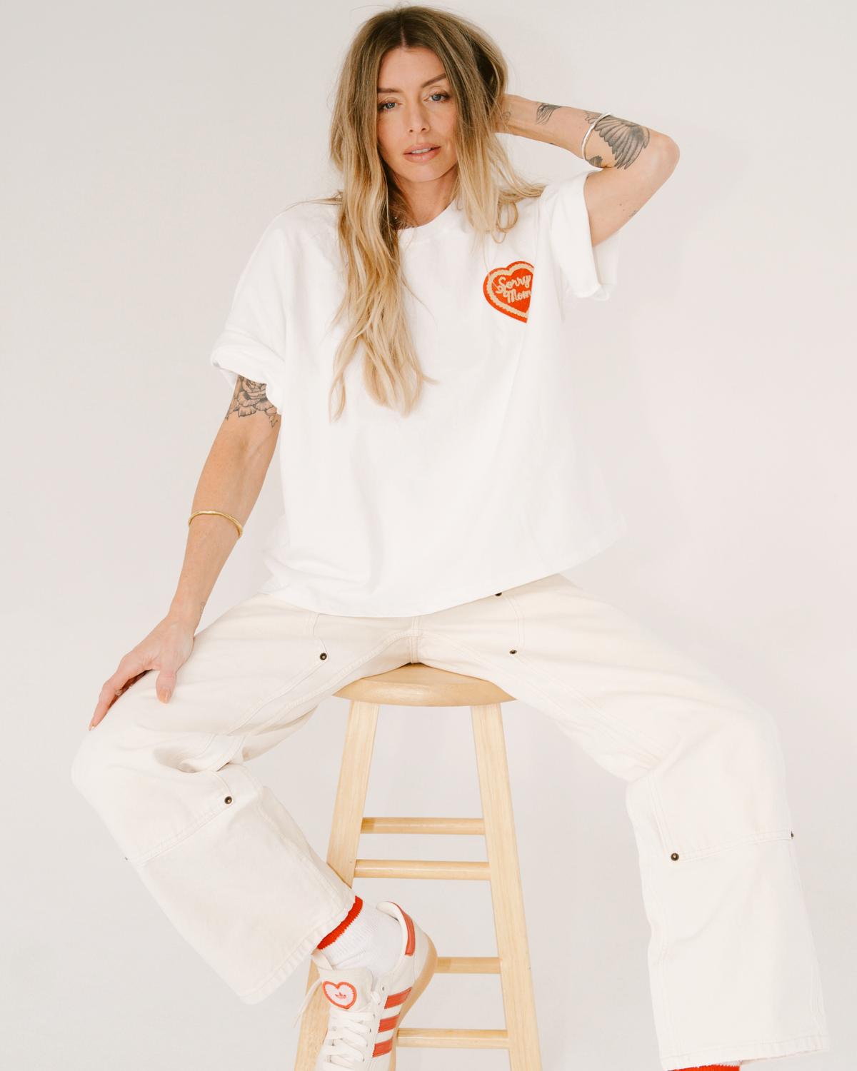 Sorry Mom Tee: White / M