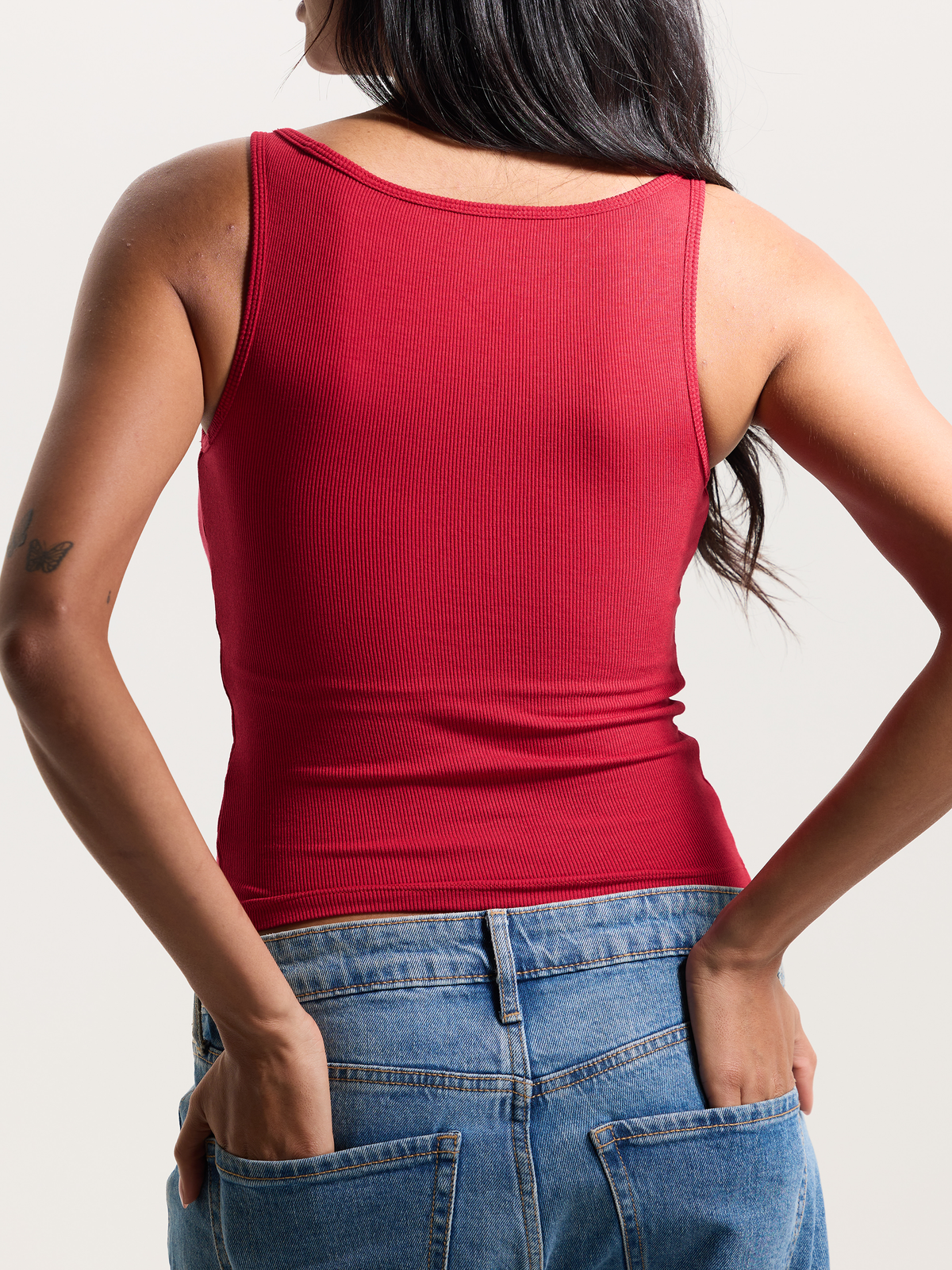Ribbed Dainty Boat Neck Brami: Light Heather Gray / L