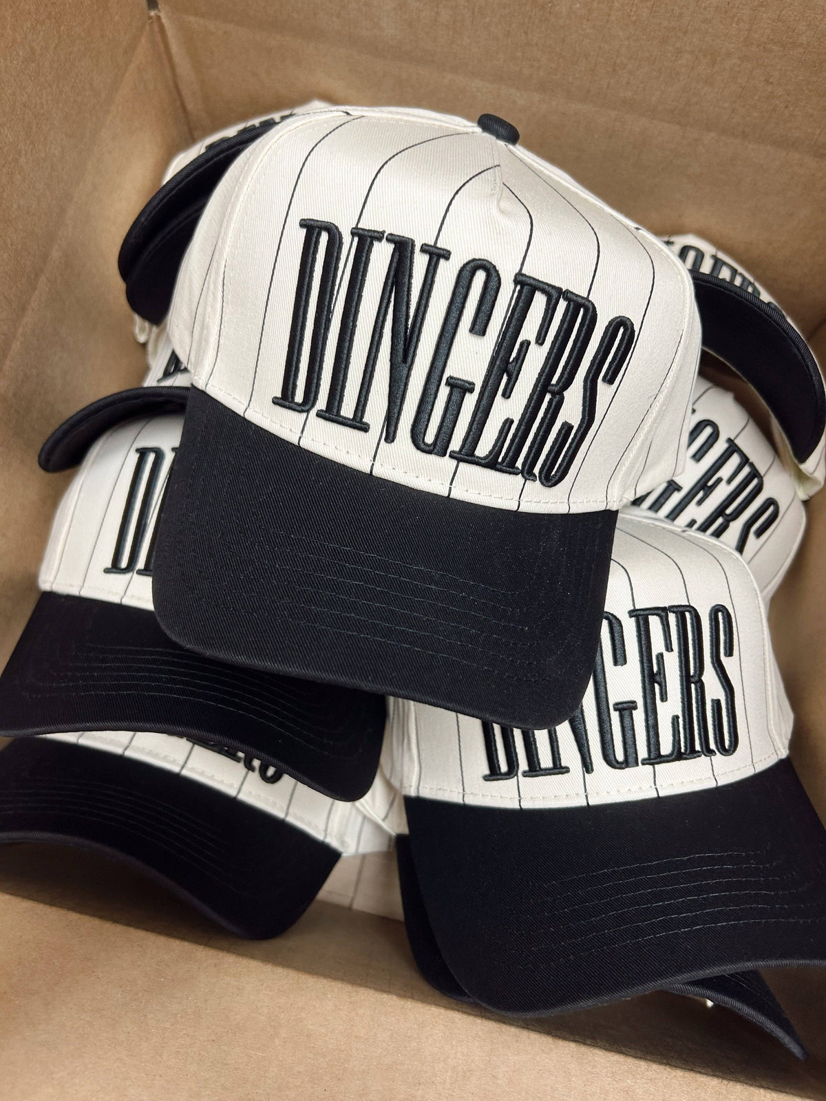 Dingers - Stripe Vintage Trucker Hat: Black
