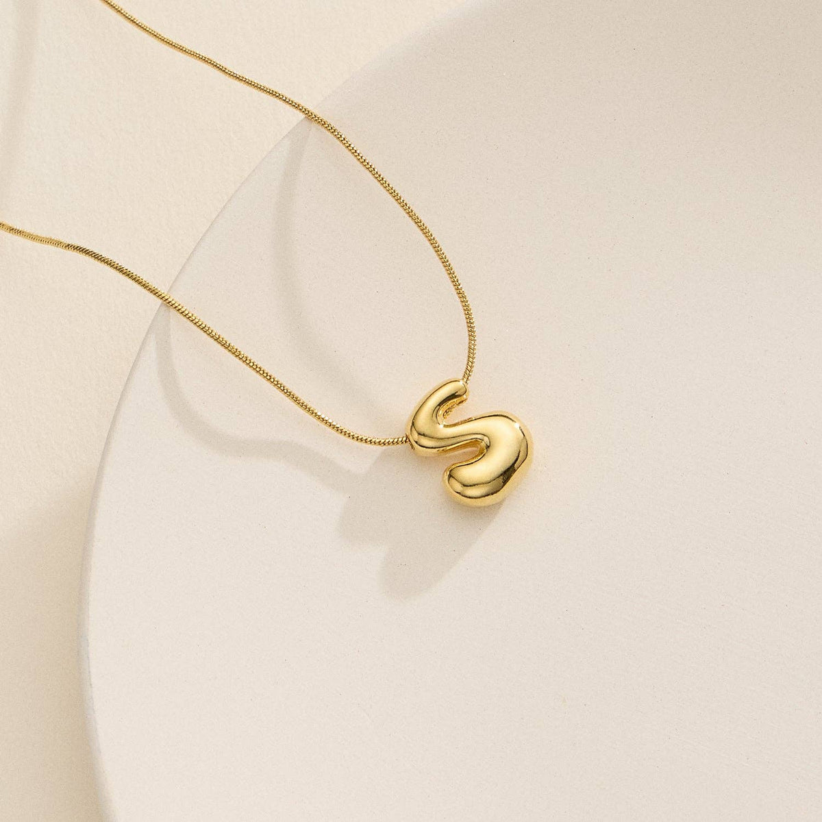 16 Assorted 18K Gold Dipped Bubble Initial Necklace: Silver / One / 5DN18102
