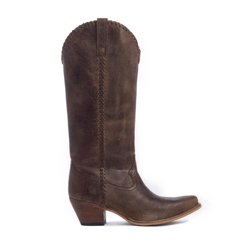 High Plains Stitched Leather Boots: Brown / MINI PRE-PACK