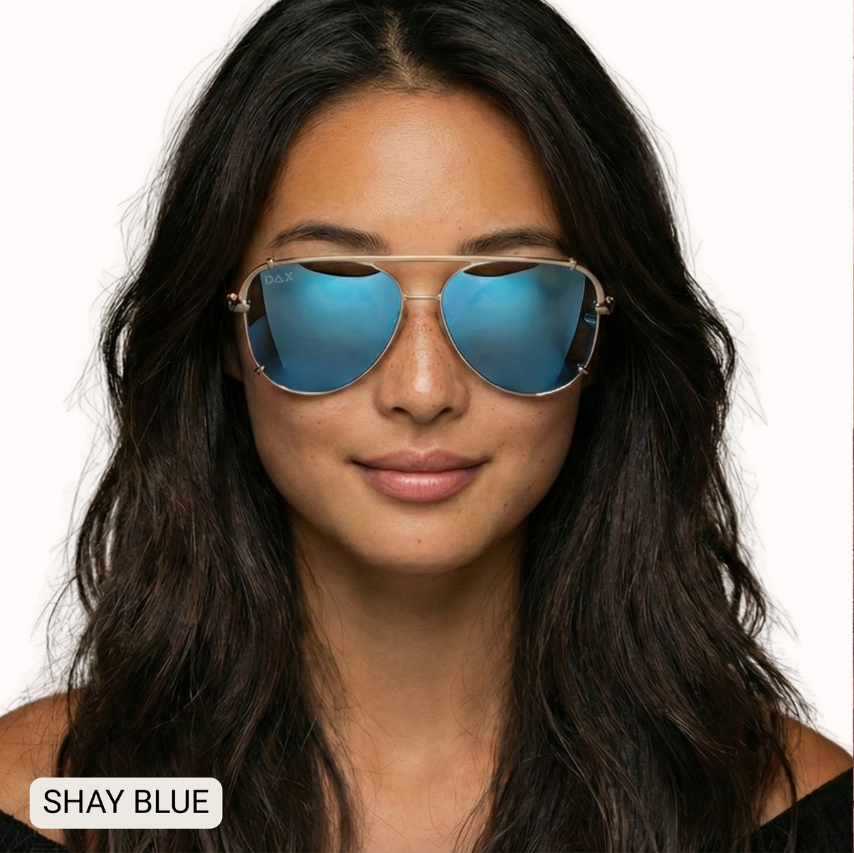 SHAY - Women's Polarized Large Hair Friendly Aviator: Jet Black