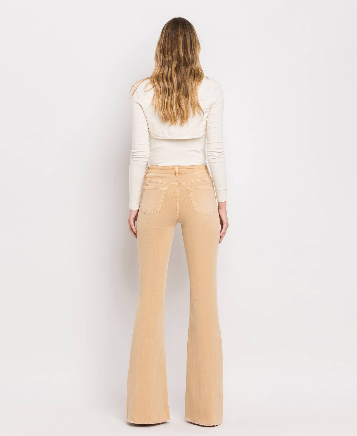 HIGH RISE SUPER FLARE JEANS V3029: DEW DROP / 27