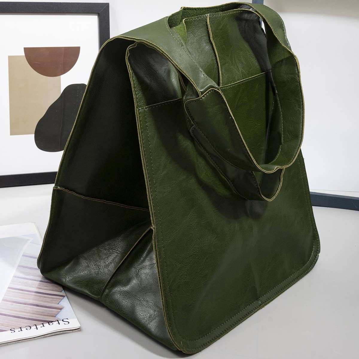 VINTAGE TOTE BAG WITH SPACIOUS STORAGE CAPACITY_CWAB0558: BLACK / (OS) 1