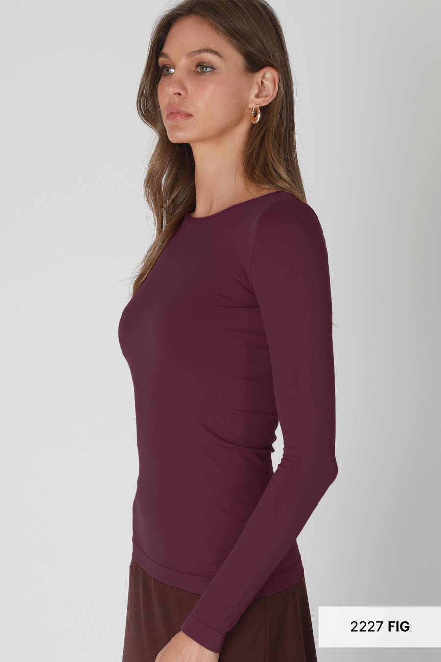 NS5423 - Long Sleeve Crew Neck Top: 2274 Chocolate