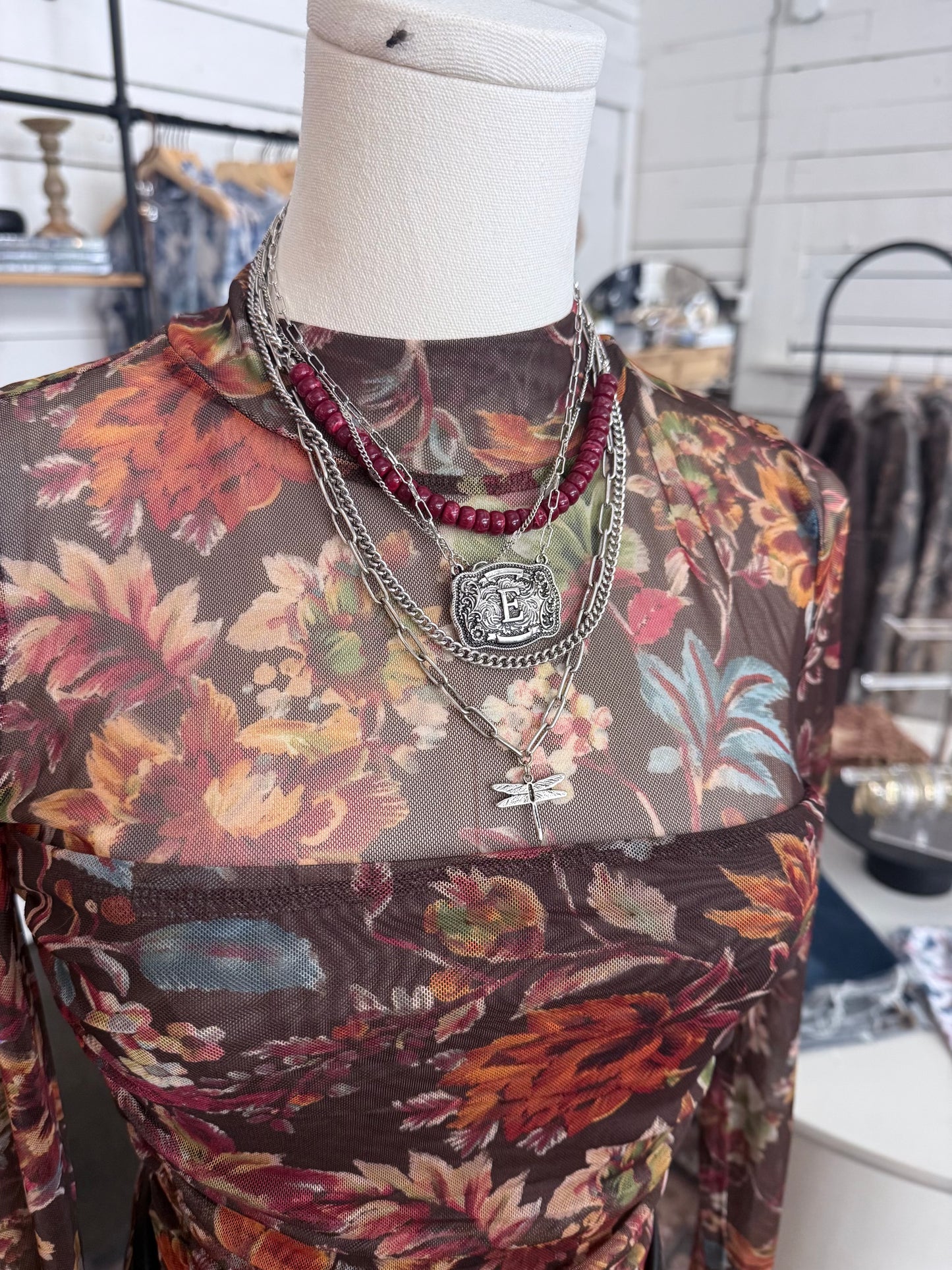 Western Belt Buckle Initial Necklace