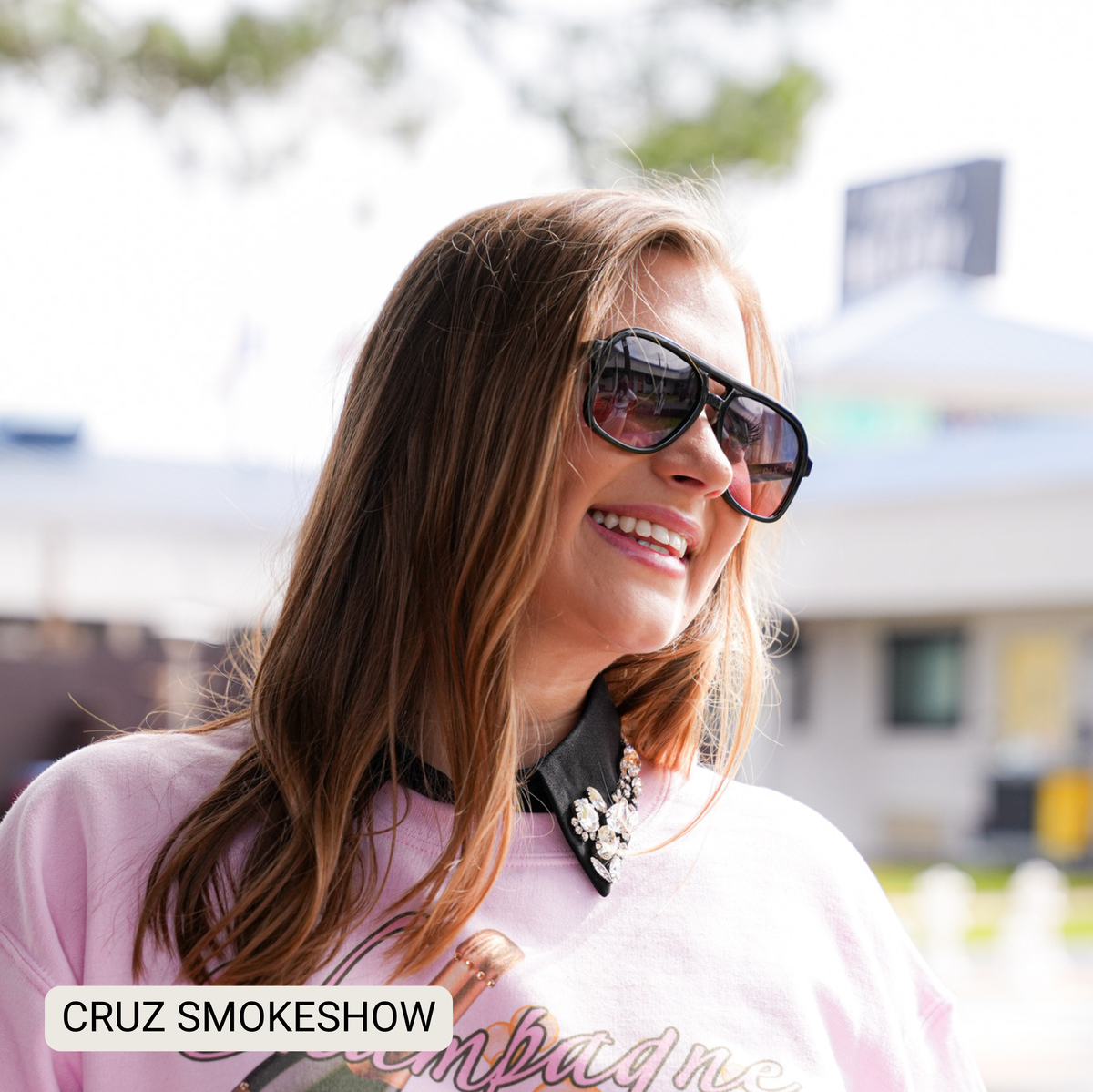 Cruz - Unisex Aviator Sunglasses – Polarized Hair-Friendly: Smokeshow