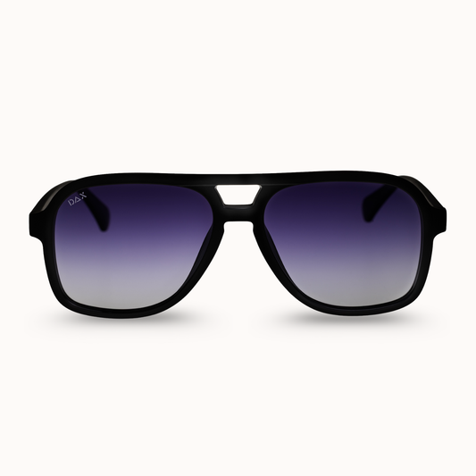 Cruz - Unisex Aviator Sunglasses – Polarized Hair-Friendly: Matte Black