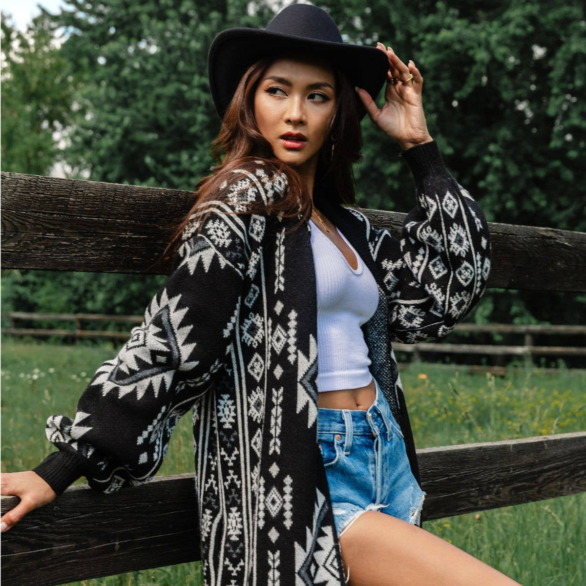 Black & White Western Cardigan