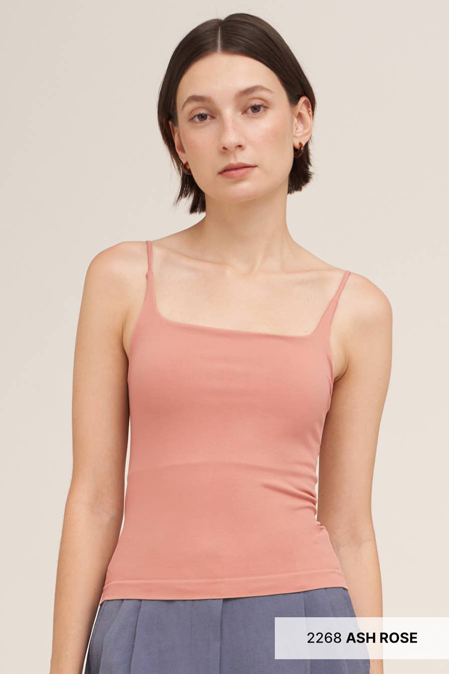 NS8372- Clean Line Square Cami: 007 White