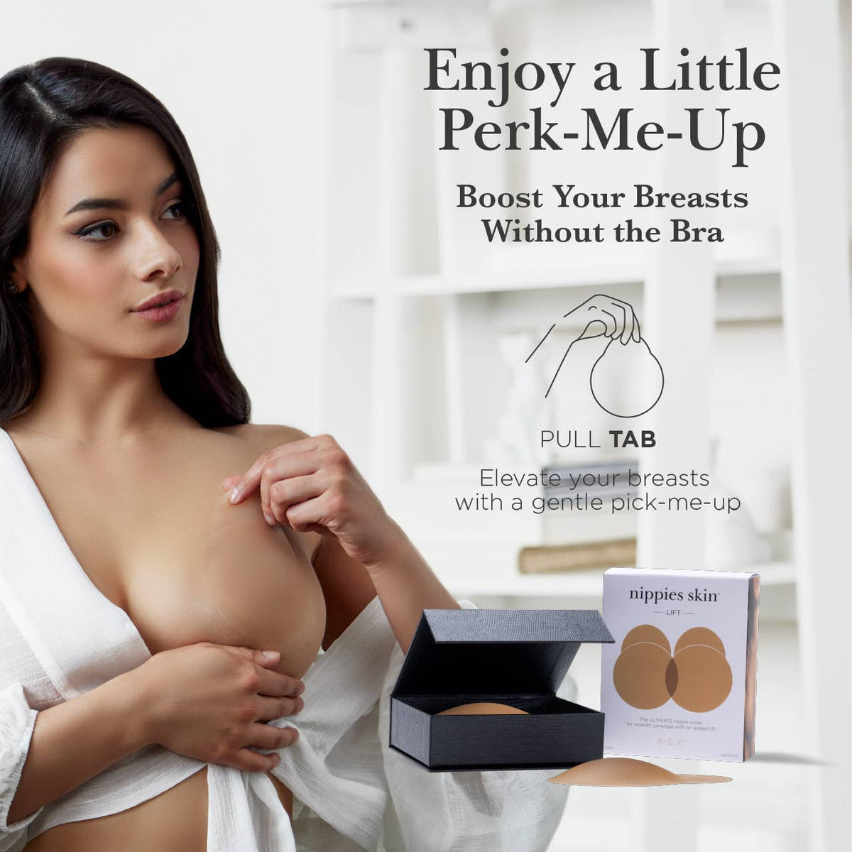 Nippies Skin Adhesive Nipple Covers with Lifting Tab: Caramel / Size 1