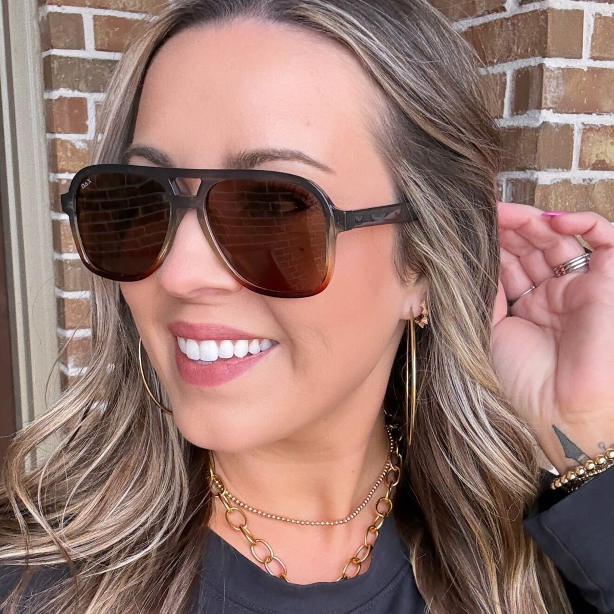 Cruz - Unisex Aviator Sunglasses – Polarized Hair-Friendly: Smokeshow