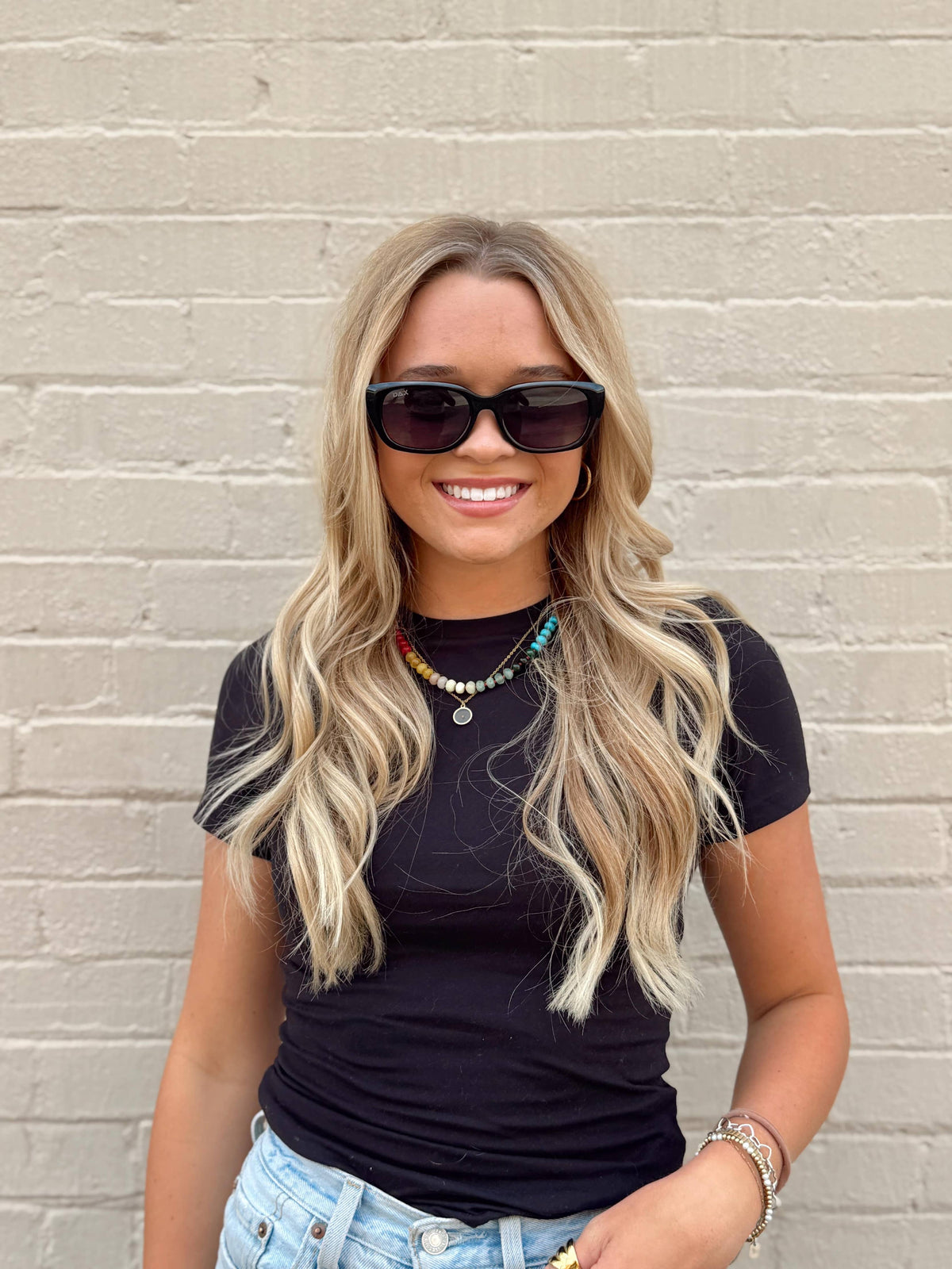 Jade - Women's Small Cat Eye Polarized Sunglasses: Black