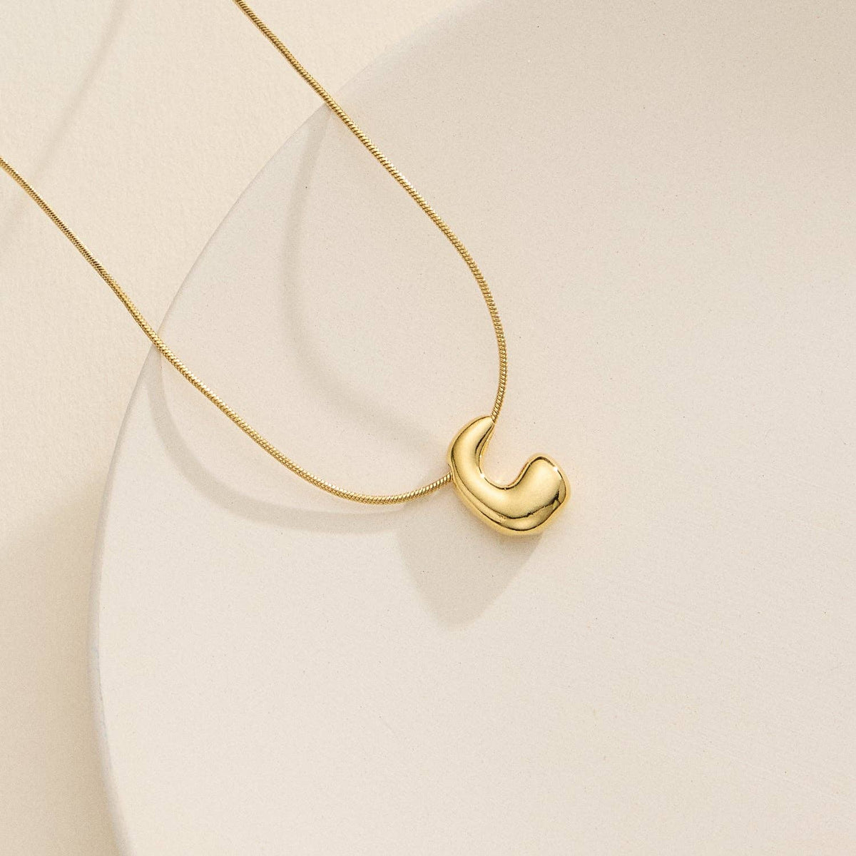 16 Assorted 18K Gold Dipped Bubble Initial Necklace: Silver / One / 5DN18102