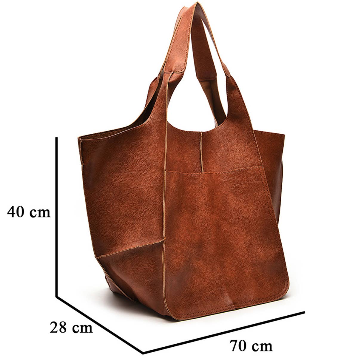 VINTAGE TOTE BAG WITH SPACIOUS STORAGE CAPACITY_CWAB0558: BROWN / (OS) 1