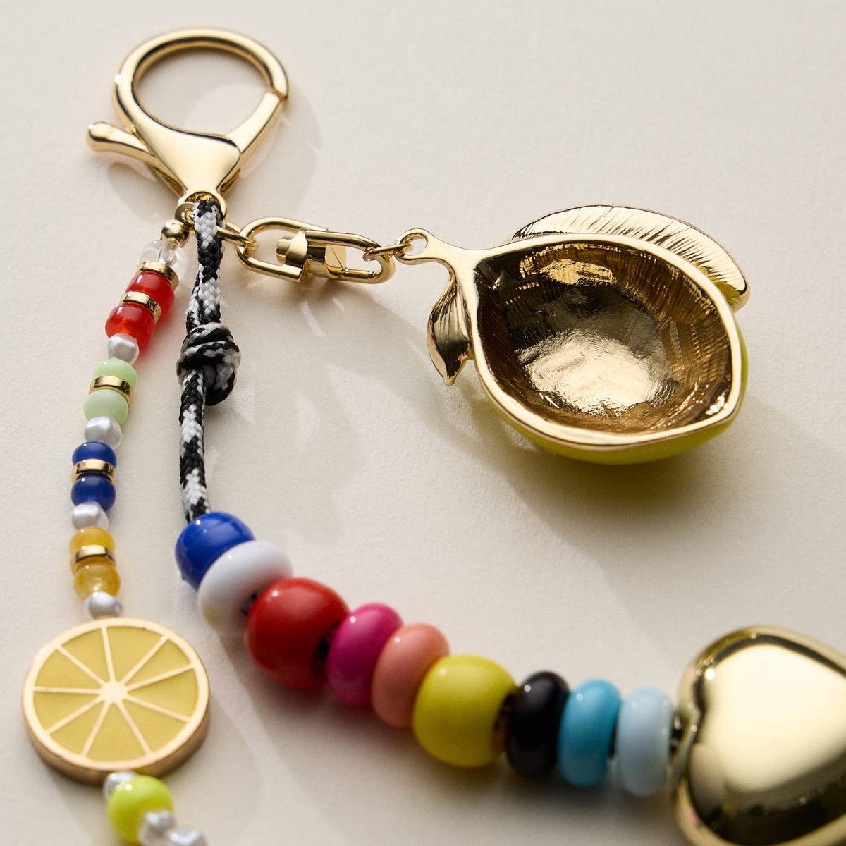 Colorful Lemon Charm Keychain with Enamel Accents: MT / ONE