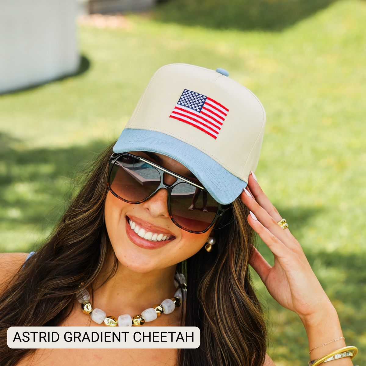 Astrid - Women's Oversized Aviator Sunglasses: Gradient Cheetah