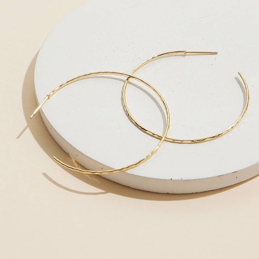 18K Gold Dip Wire Open Hoop Earrings: Gold / One / 4DE38010