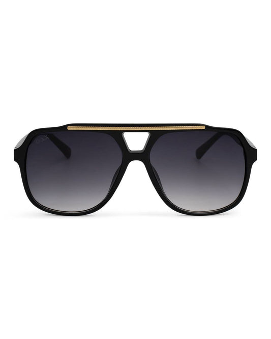 Astrid - Women's Oversized Aviator Sunglasses: Black