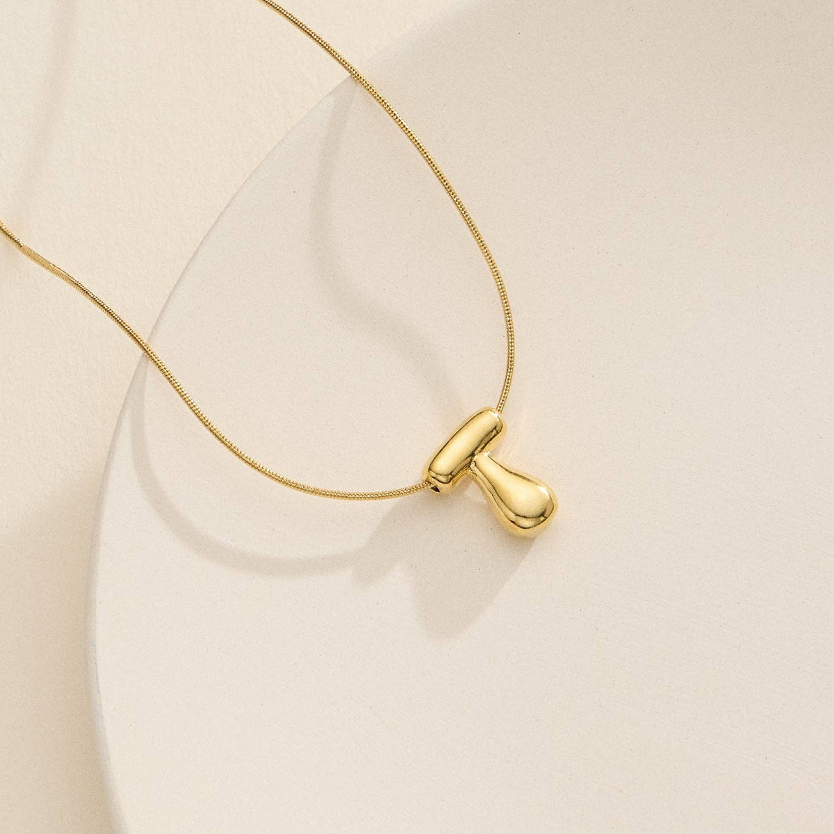 16 Assorted 18K Gold Dipped Bubble Initial Necklace: Gold / One / 5DN18102