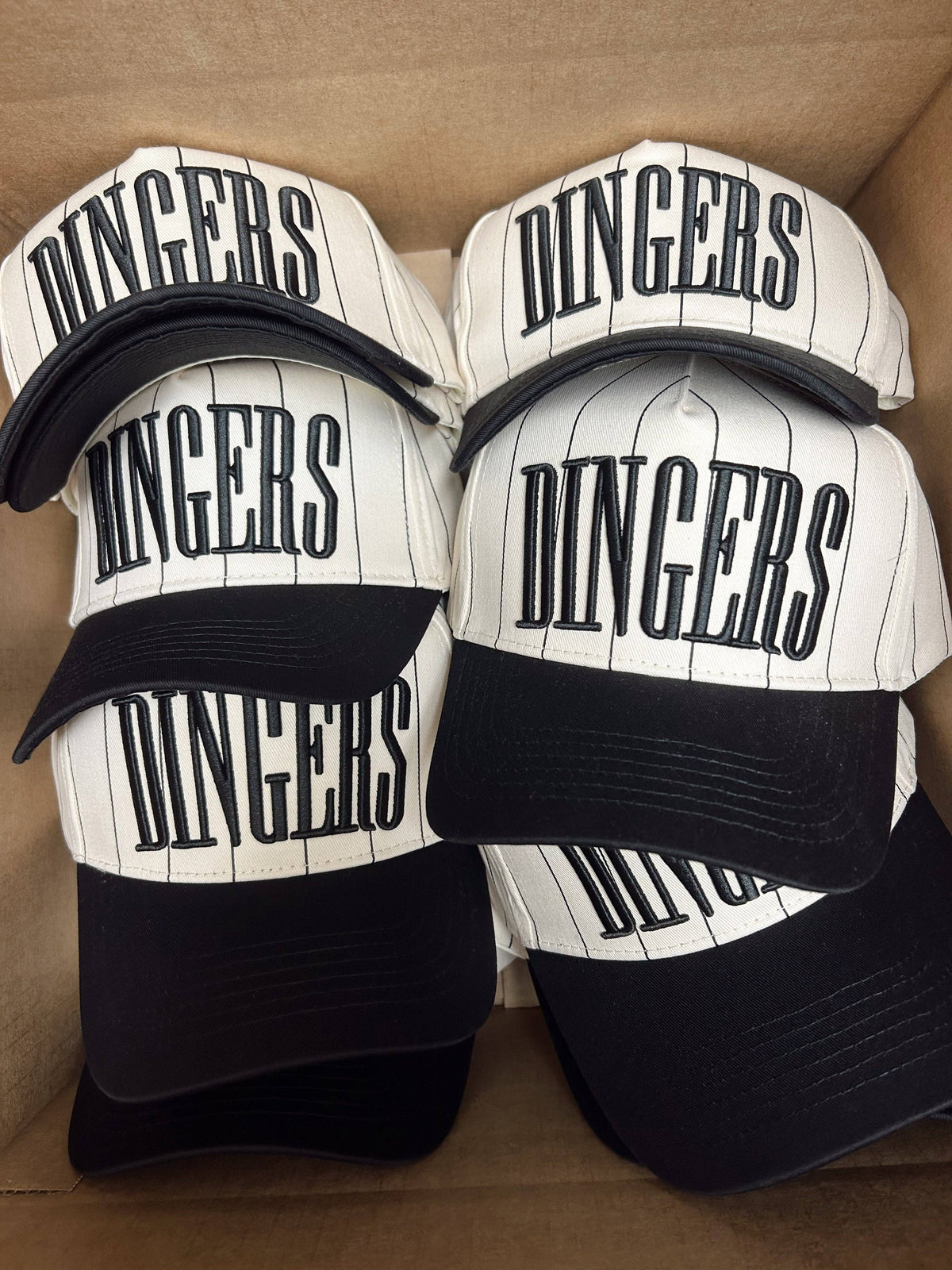 Dingers - Stripe Vintage Trucker Hat: Black