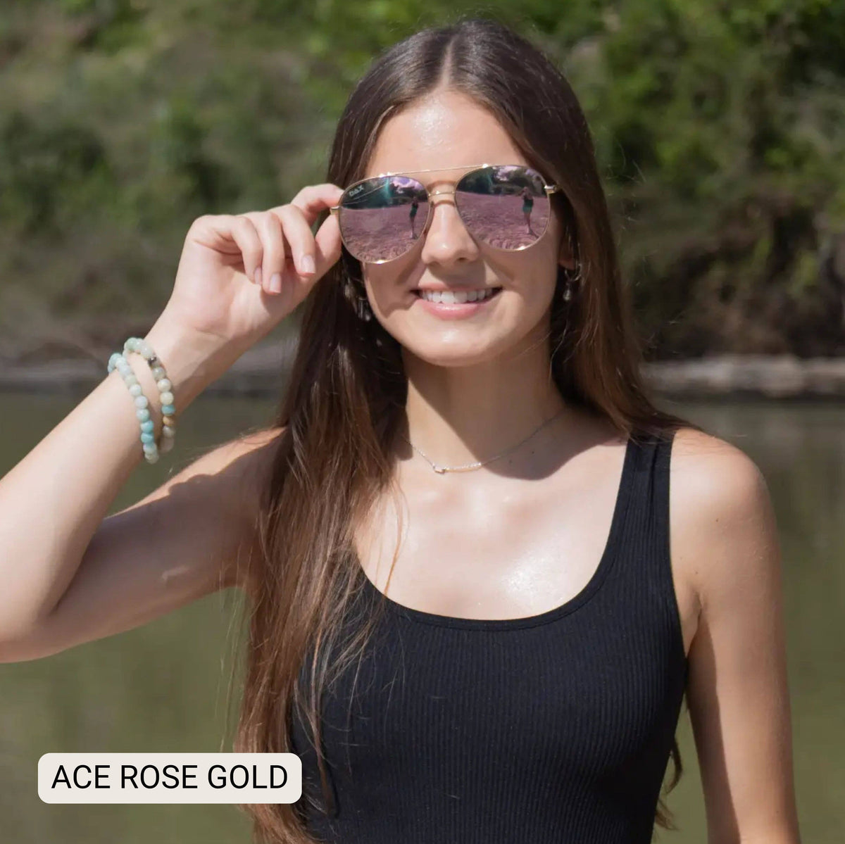 ACE - Unisex Aviator Sunglasses – Polarized Hair-Friendly: Jet Black