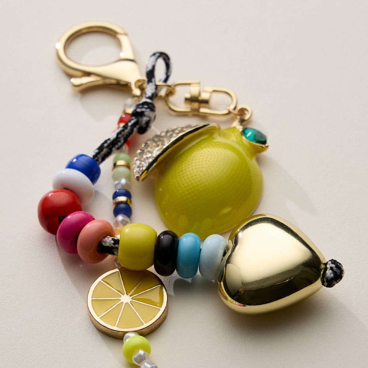 Colorful Lemon Charm Keychain with Enamel Accents: MT / ONE