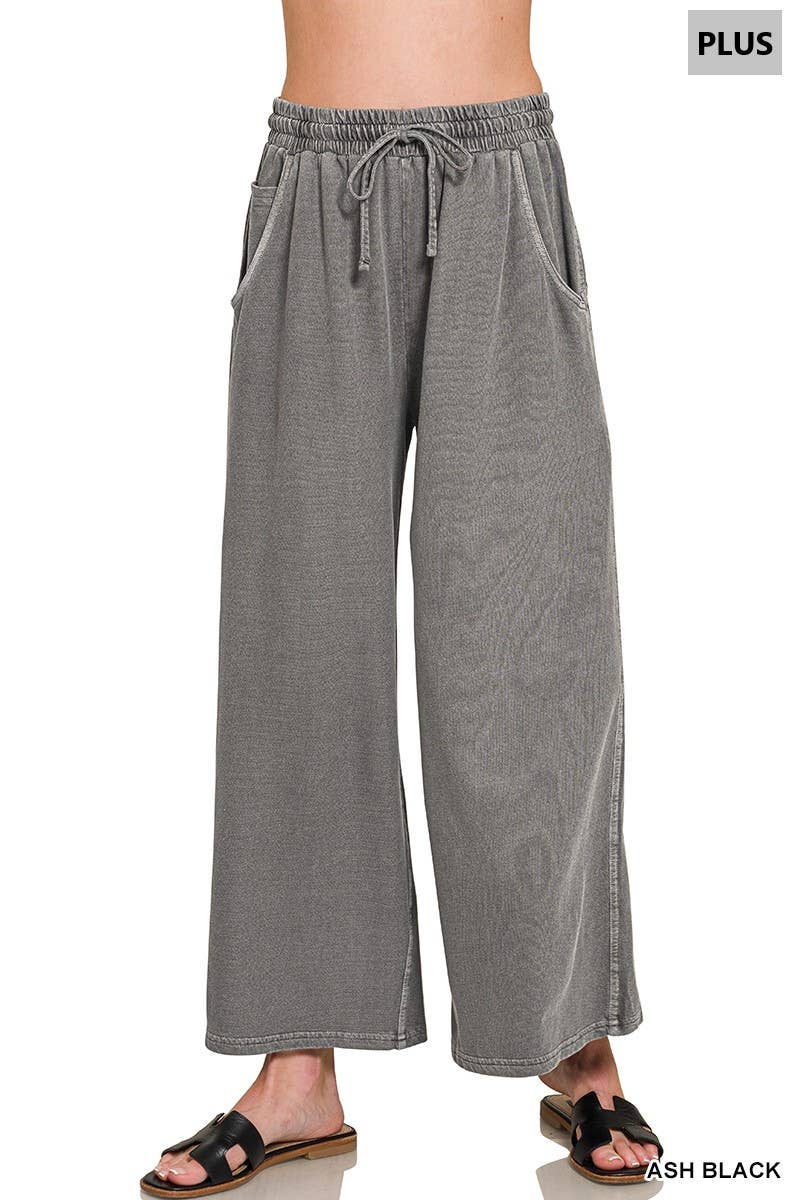 ..0112 Plus French Terry Pigment Dye & Enzyme Washed Pants SI-29343: +MOCHA-193977 / 3X