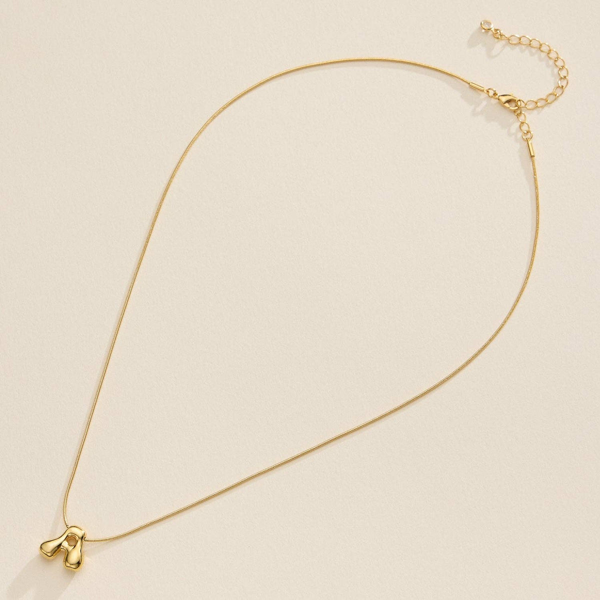 16 Assorted 18K Gold Dipped Bubble Initial Necklace: Silver / One / 5DN18102
