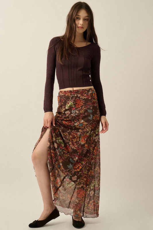 Plaid Bias-Cut Pleated Pocket Mini Skort: Chocolate / L