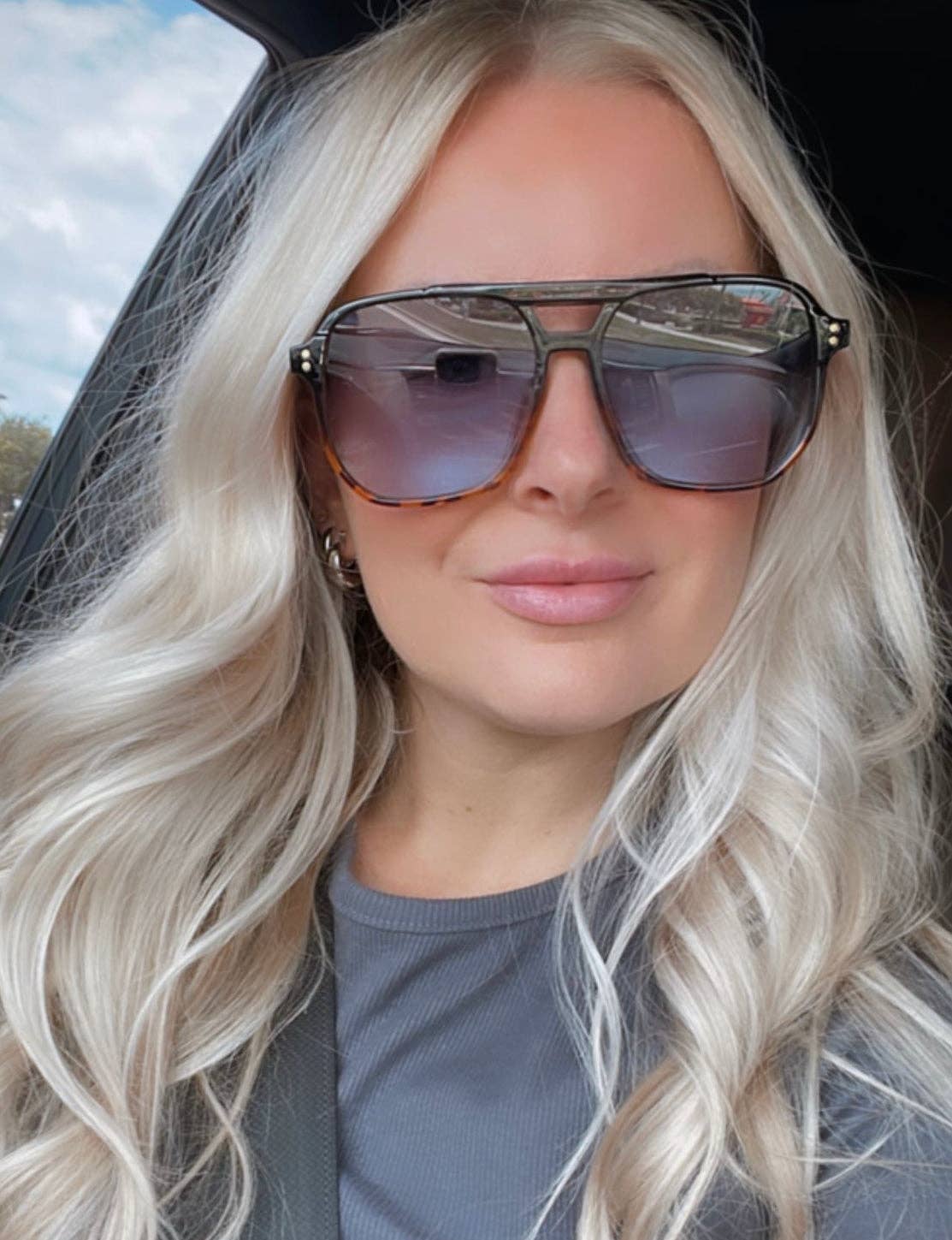 Skye - Unisex Oversized Aviator: Black