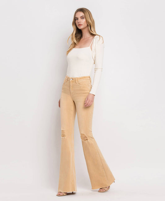 HIGH RISE SUPER FLARE JEANS V3029: DEW DROP / 27