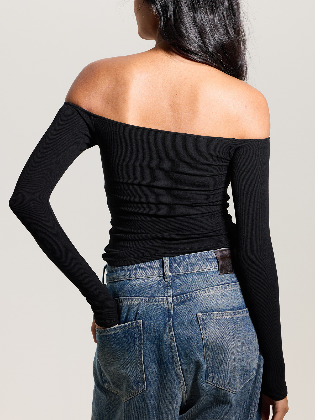 Ribbed Off The Shoulder Brami: Dark Cherry / L
