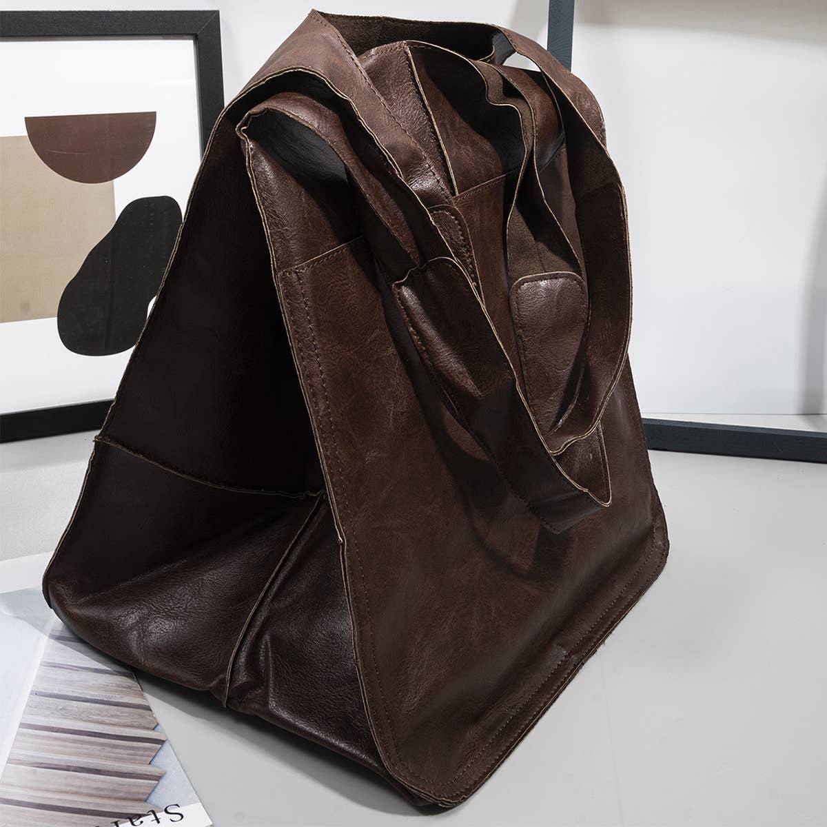 VINTAGE TOTE BAG WITH SPACIOUS STORAGE CAPACITY_CWAB0558: BLACK / (OS) 1
