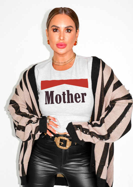 VINTAGE MOTHER GRAPHIC BABY TEE: Heather Gray / S/M