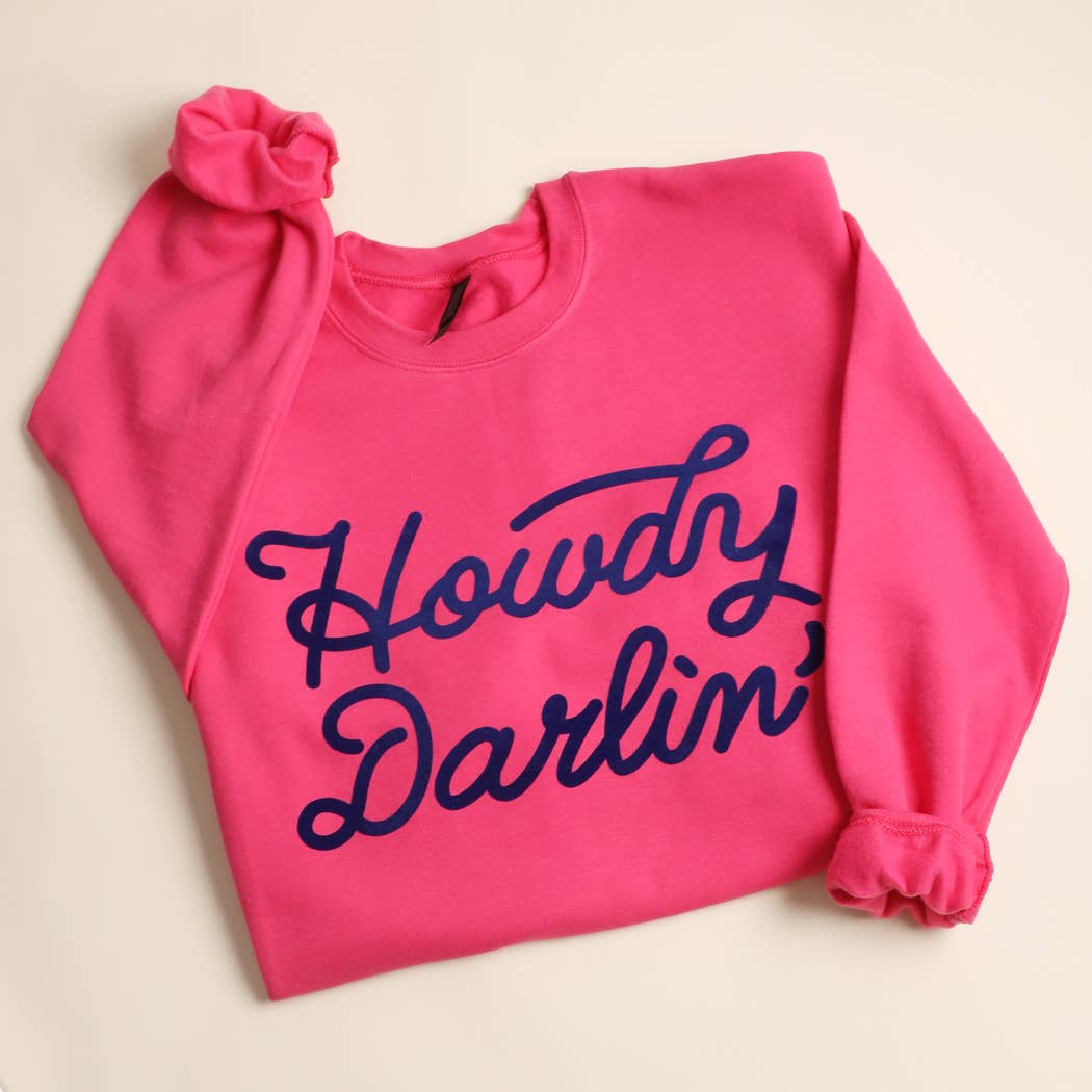 HOWDY DARLIN' Heavyweight Crewneck Sweatshirt: BLACK / M