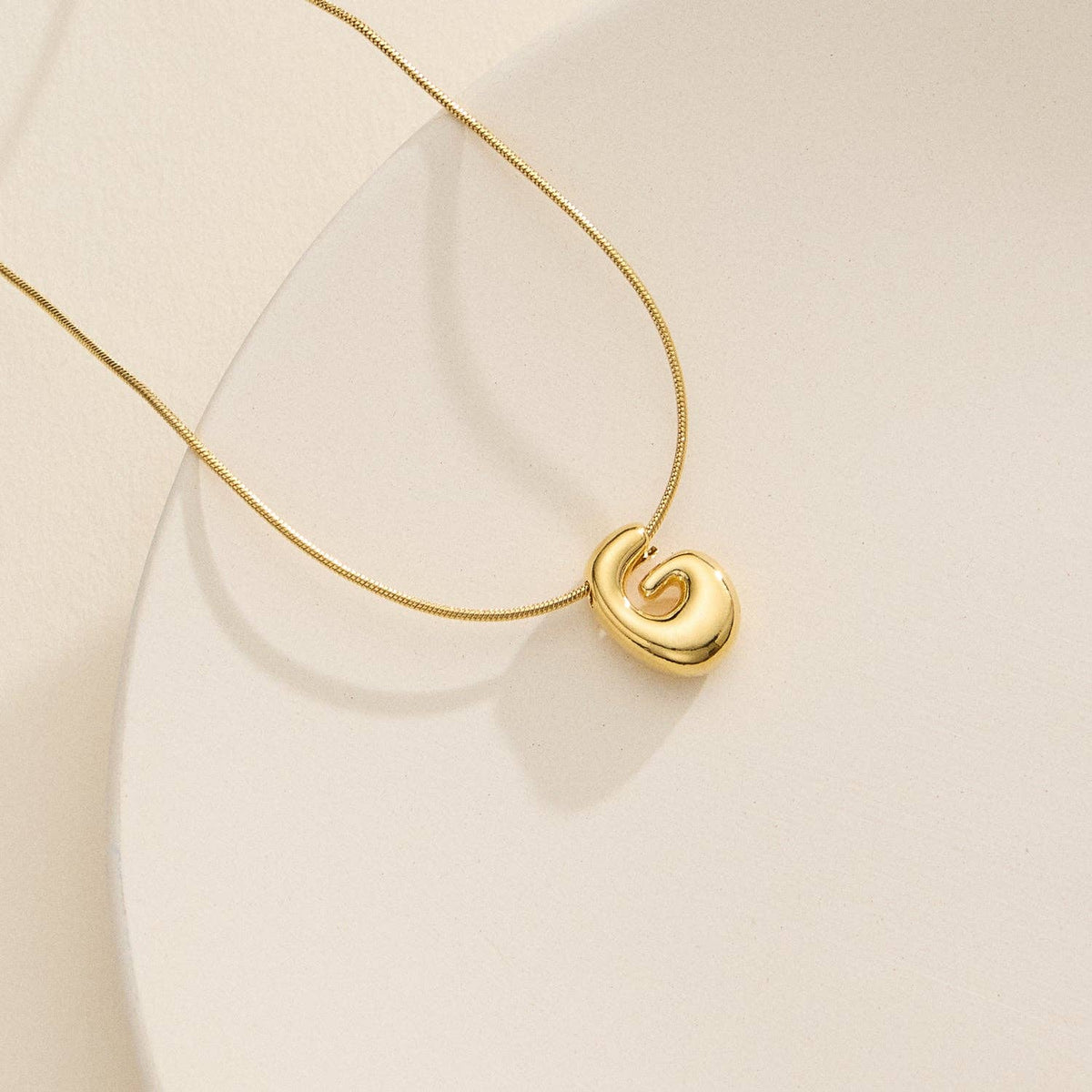 16 Assorted 18K Gold Dipped Bubble Initial Necklace: Silver / One / 5DN18102