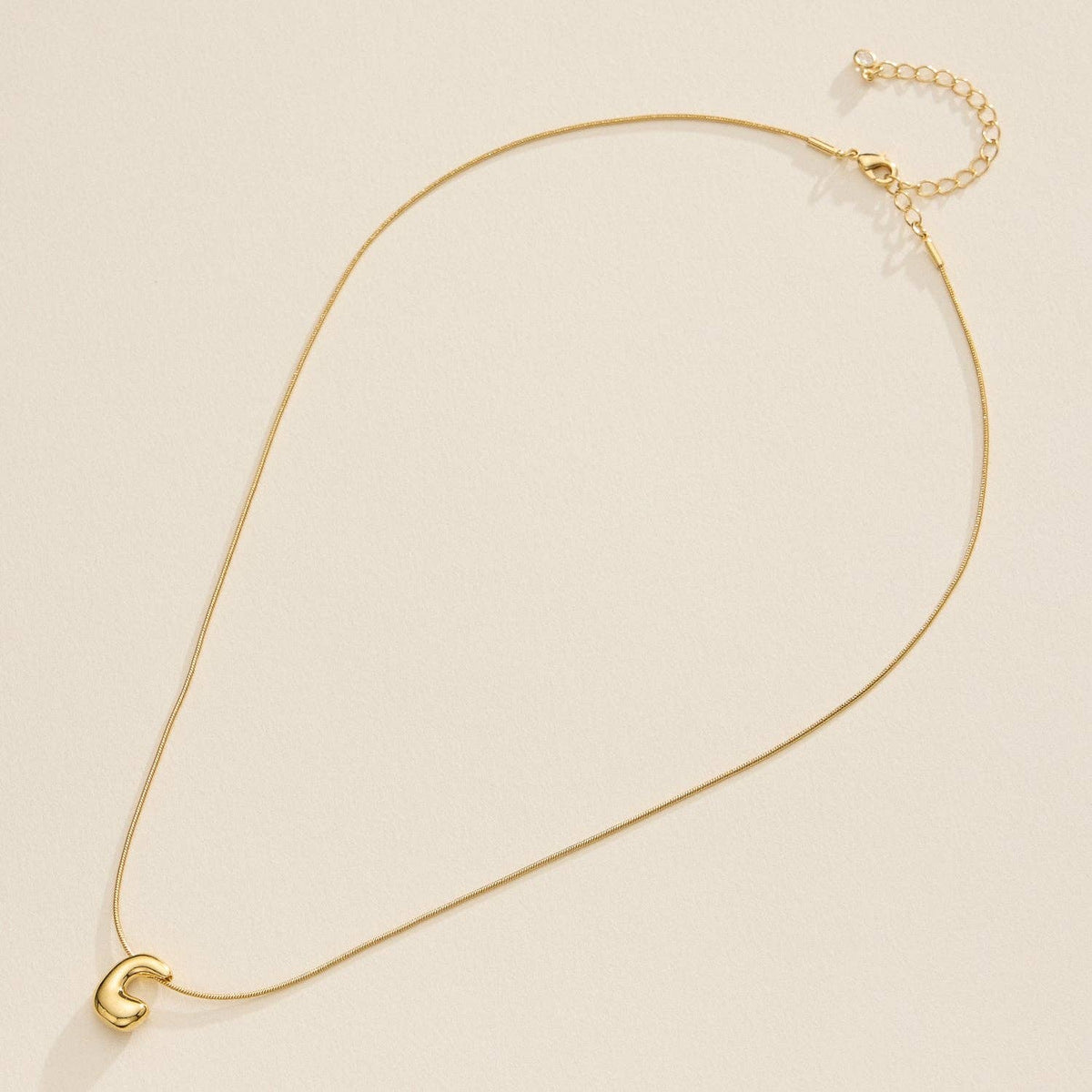 16 Assorted 18K Gold Dipped Bubble Initial Necklace: Gold / One / 5DN18102
